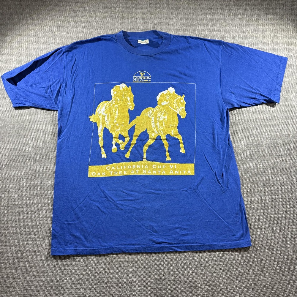 Vintage California Cup VI Shirt Mens Extra Large Horse Racing Santa Anita 90s